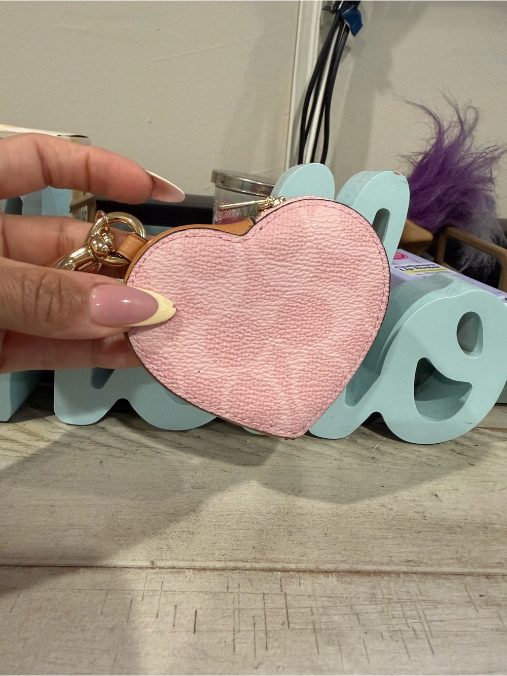Coach pink powder heart